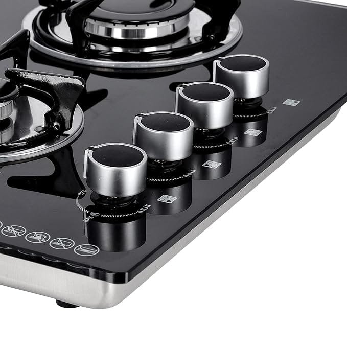 2In1 Gas Hob 8mm Hard Temprd Glss 1x1