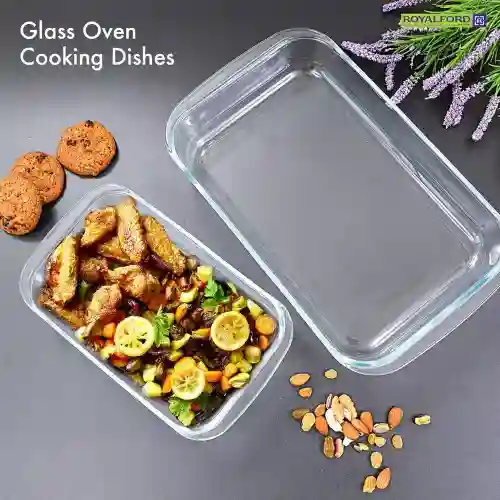 Royalford Glass Baking Tin Set -2Pcs2.2 &1L