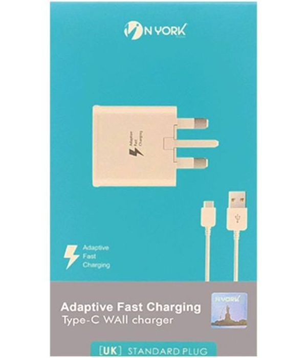Nyork NYH205 Wall Charger W/USB-C Cabel 1m White