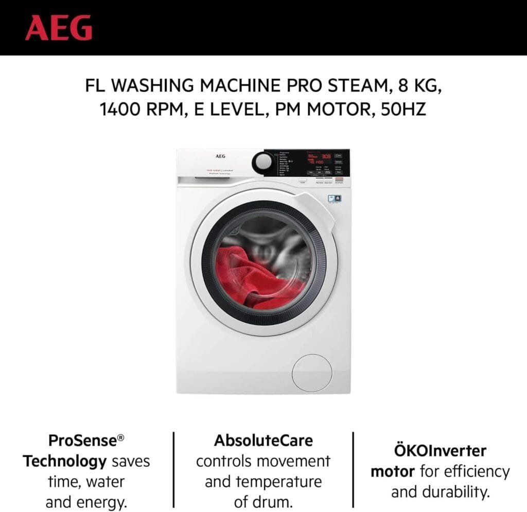 AEG-Freestanding WasherIN MACHINE 8KG  mm MADE ITALY