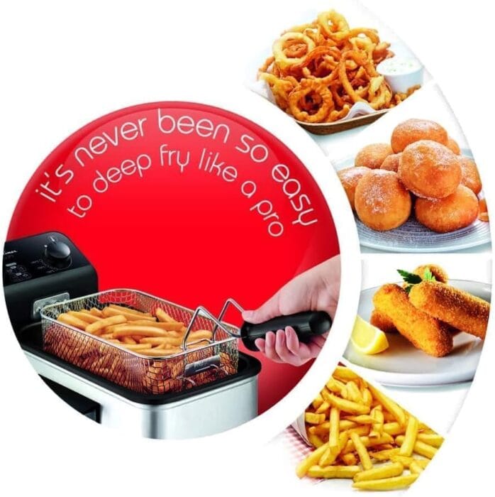 MOULINEX DEEP FRYER STEEL FINISH REMO BOWL 3L OIL CAPACITY 1.2KG, 2200W