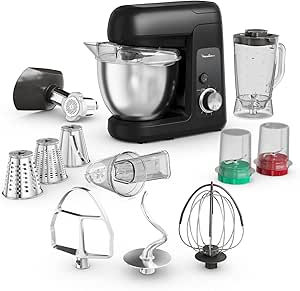 MOULINEX BAKE PARTNER KITCHEN MACHINE 1100W, 4.6 LTRS BOWL, 5 ATTACHMENTS. 8 SPEEDS + PULSE, 1.5LTRS BLENDER, MEAT MINCER, CHOPPER , GRINDER. SLICER 3 CONES.