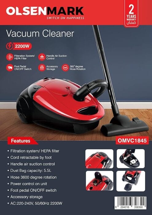 Vacuum Cleaner/HEPA Filter 2200w 1x1