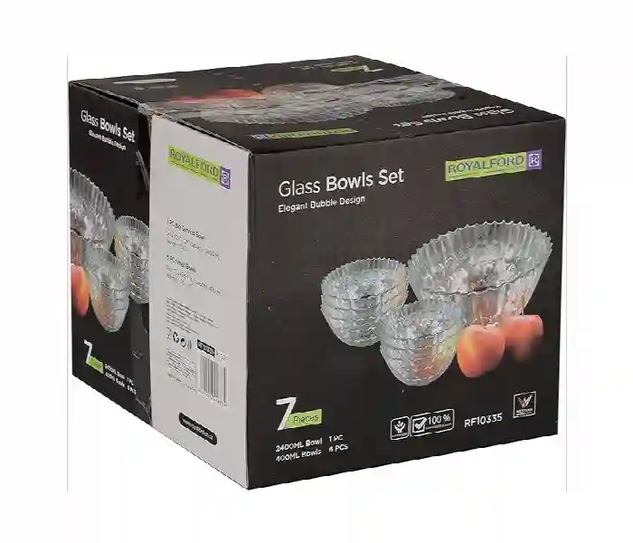 7Pc Bubble Design Glass Bowl Set