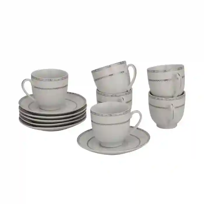 12Pc Tea Cup and Saucer Set1X10