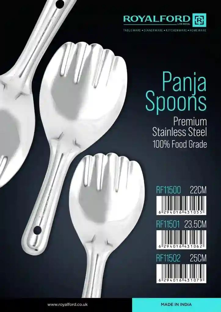 Royalford 25 CM Stainless Steel Panja Spoon