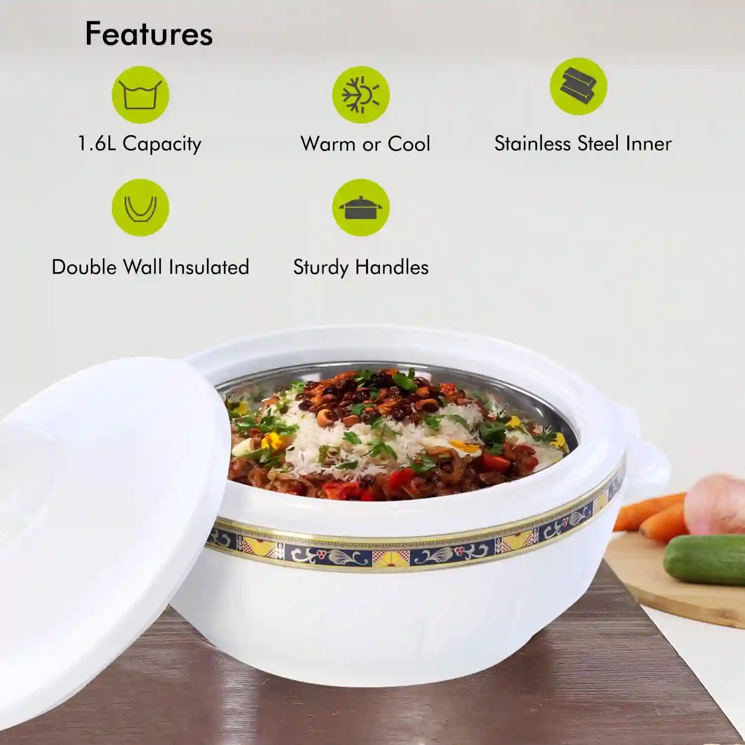Royalford Plastic Classic Casserole