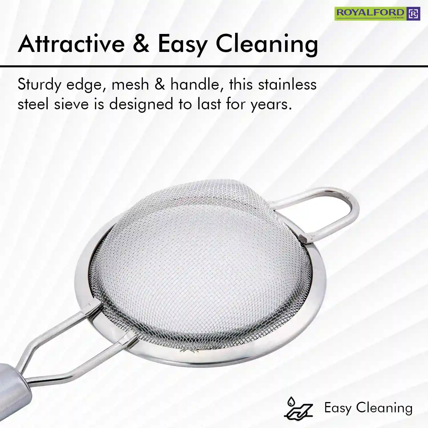 Royalford 15.2 cm Tea Strainer - Silver