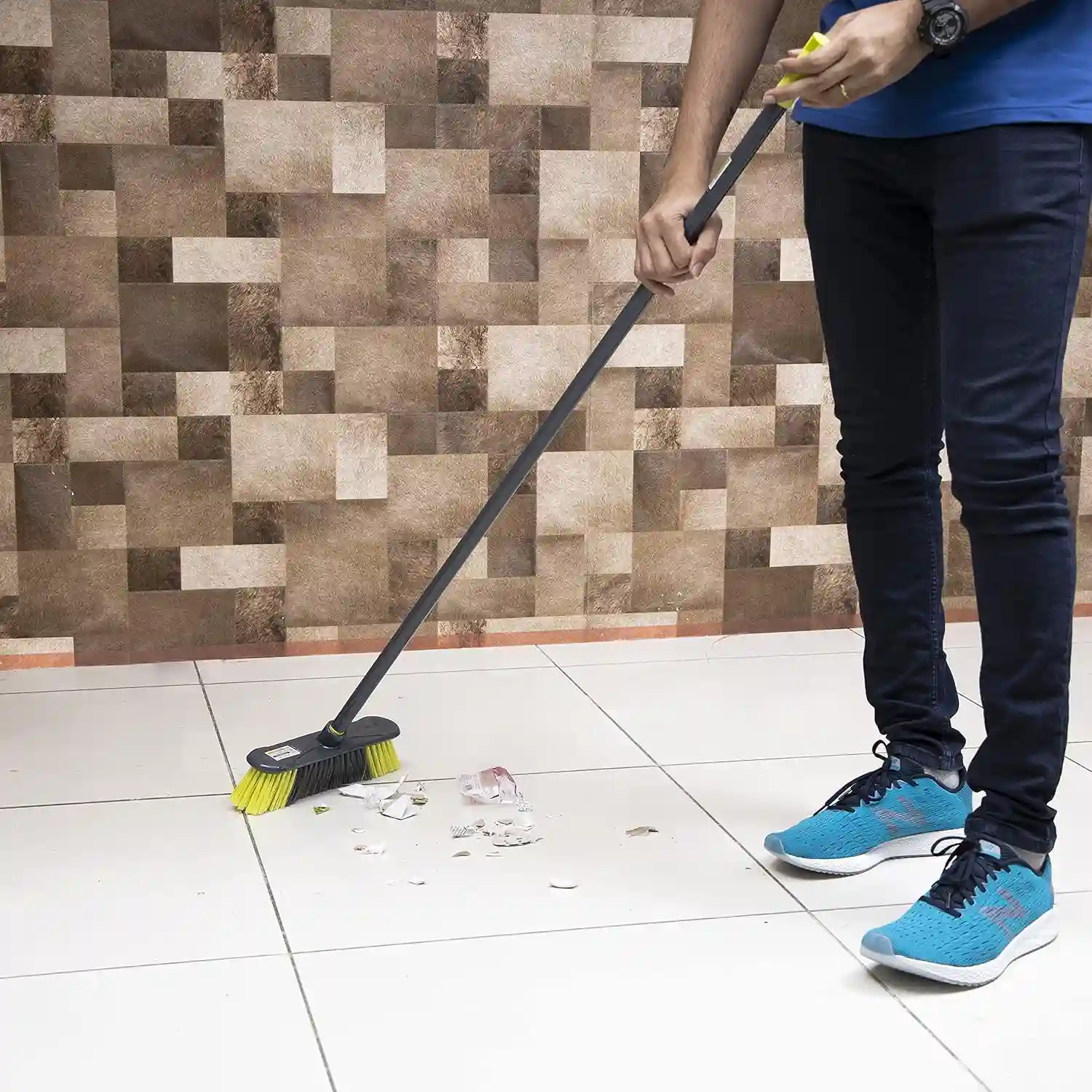 Royalford Floor Broom Green & Grey