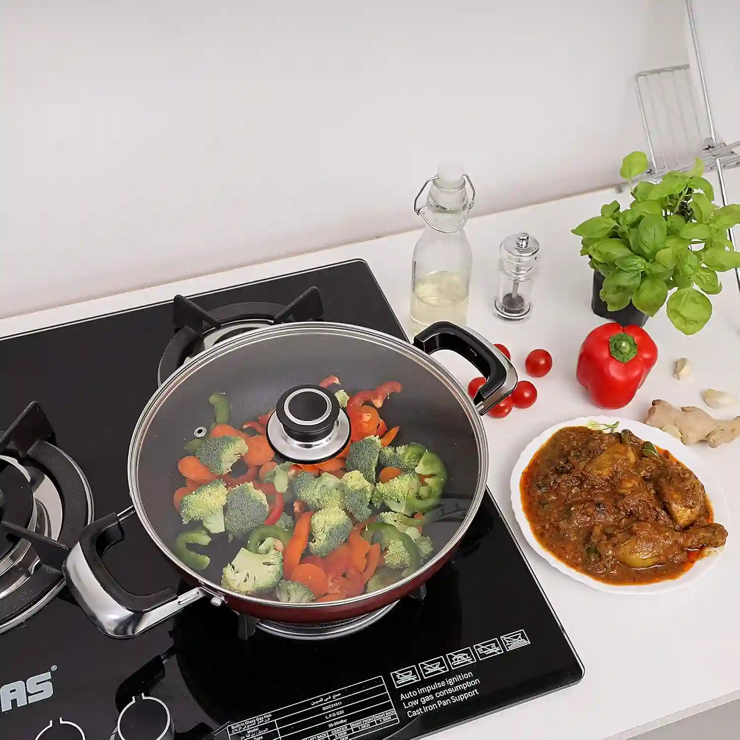 Royalford Aluminum Wok Pan 26 CM