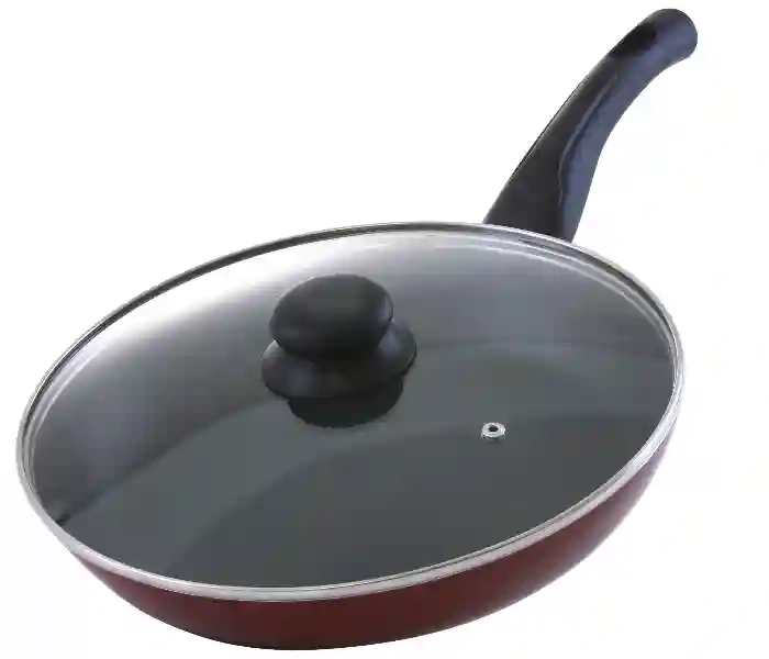 Royalford 28cm Fry Pan with Lid - Red