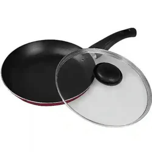 Royalford 28cm Fry Pan with Lid - Red