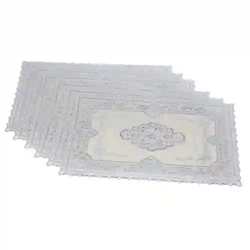 Royalford Table Mat Set 6pc/Silver - 12"X18"