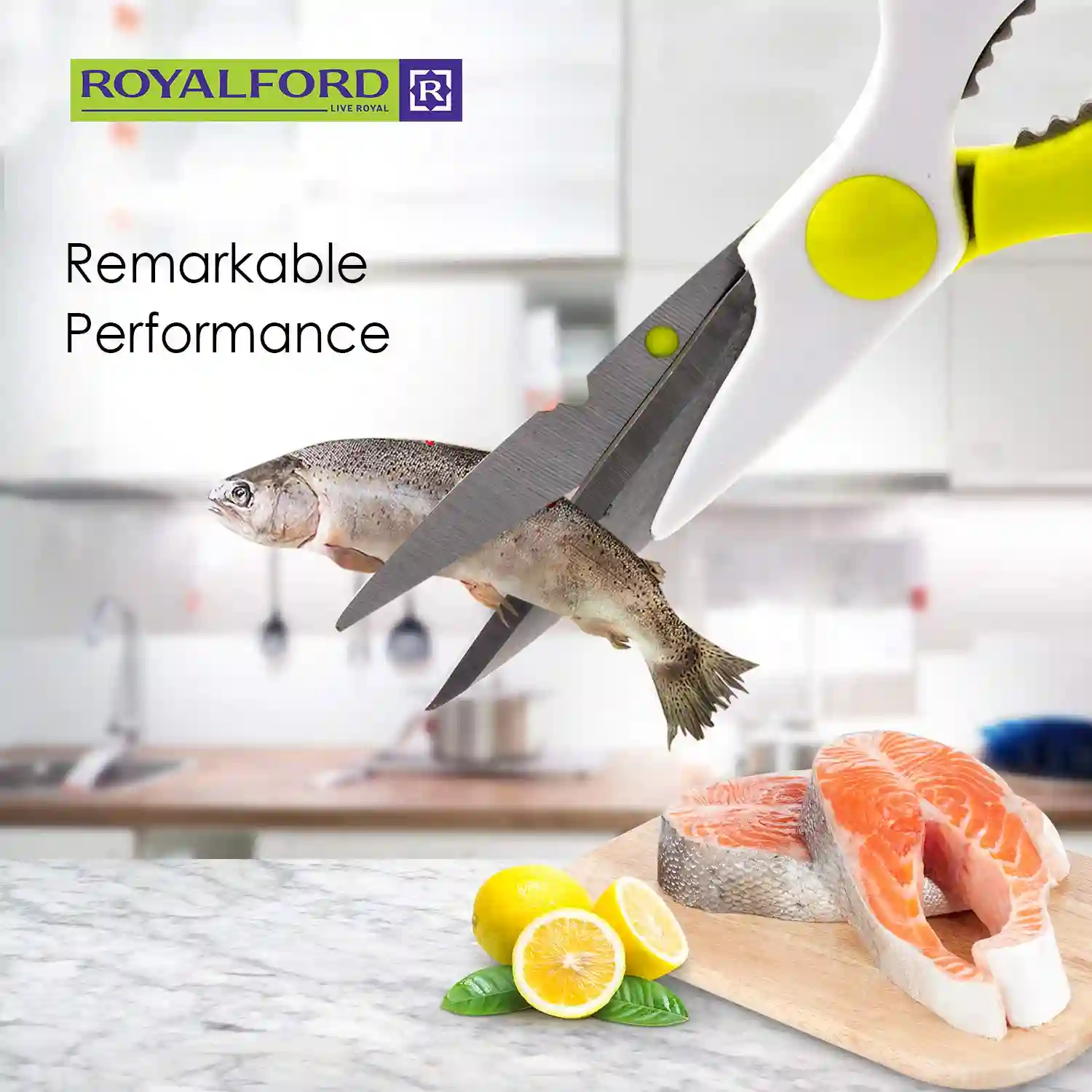 Royalford Professional Kitchen Scissors 2 in 1 Stainless steel