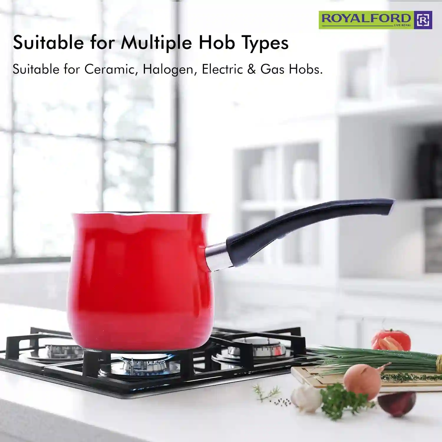 Royalford 10.5 cm Non-Stick Coffee Warmer - Red