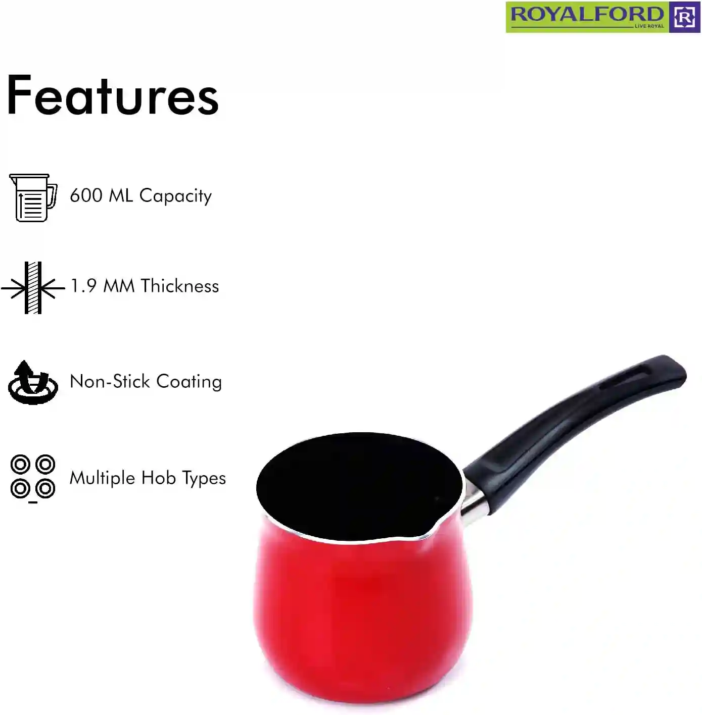 Royalford 10.5 cm Non-Stick Coffee Warmer - Red