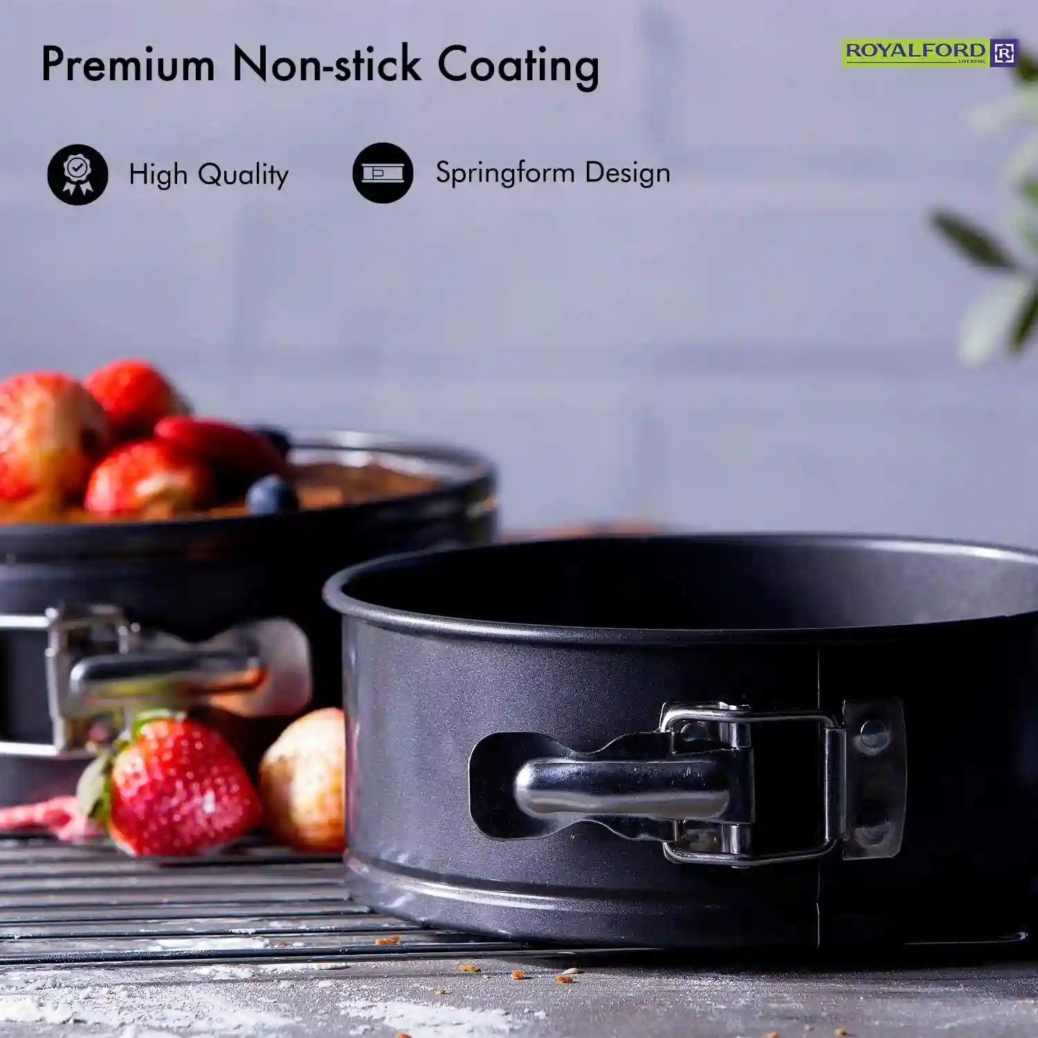 RoyalFord 3 Pcs Spring form Set, Black