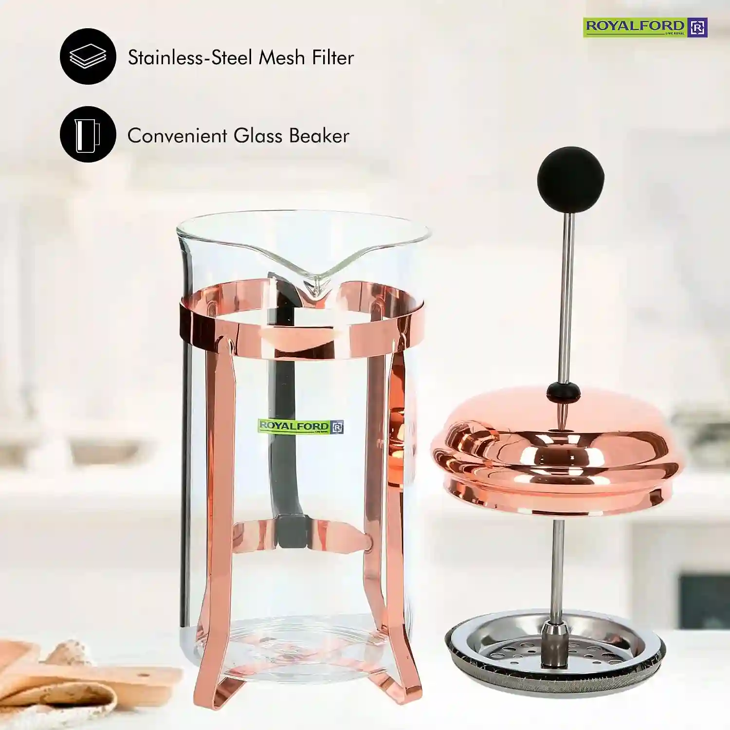 Royalford French Press Coffee Maker, 600ML