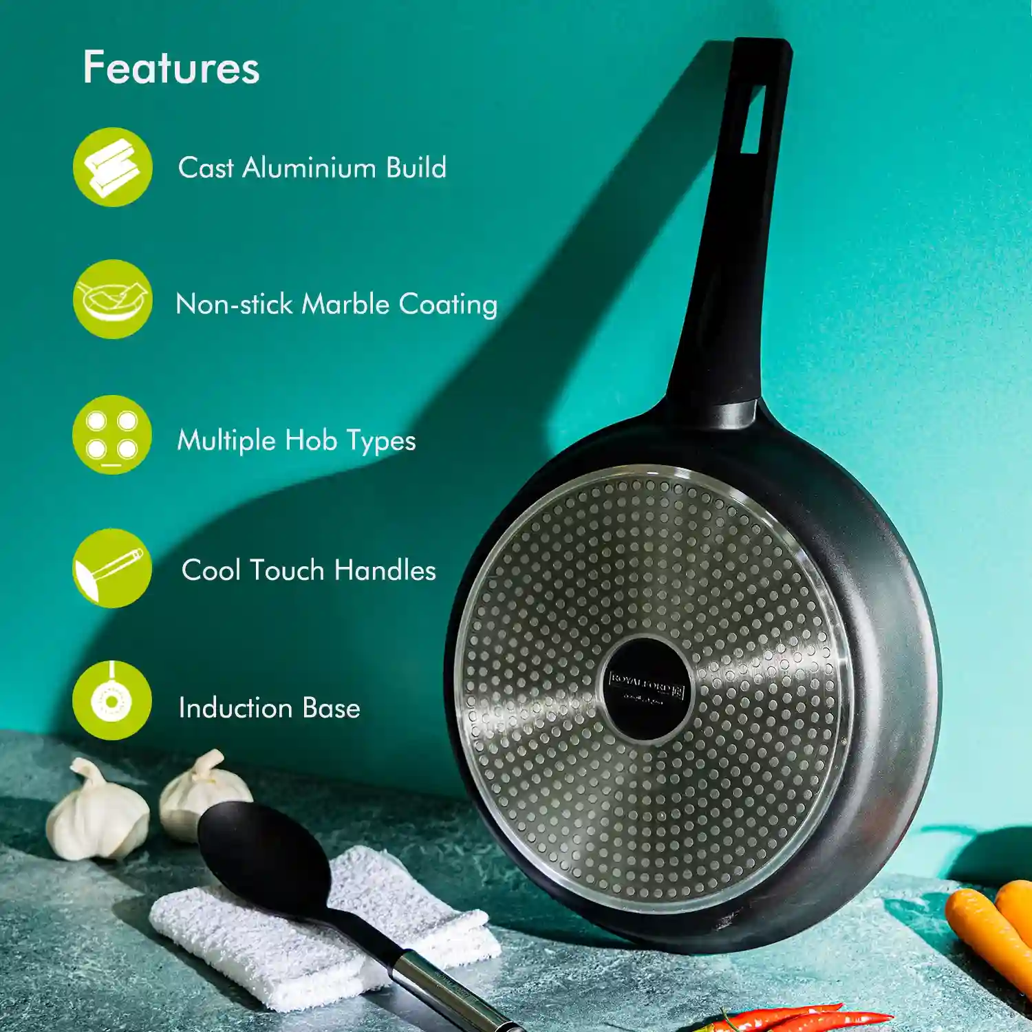 Royalford 20CM Die Cast Aluminium Fry Pan