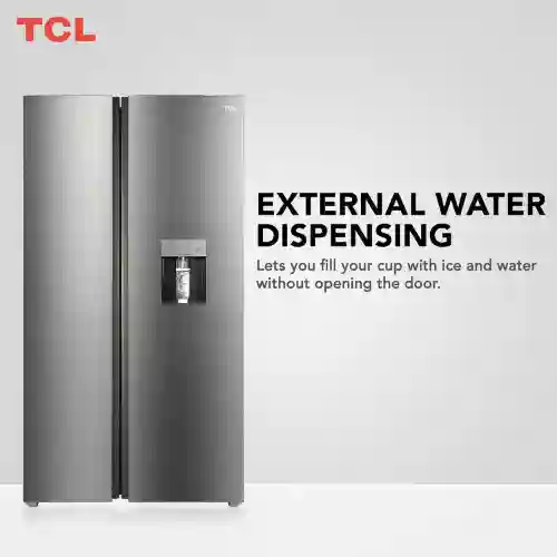 TCL 790L Side by Side Refrigerator with Water Dispenser