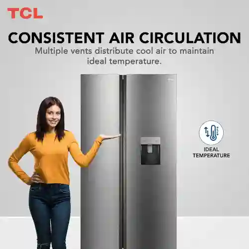 TCL 790L Side by Side Refrigerator with Water Dispenser