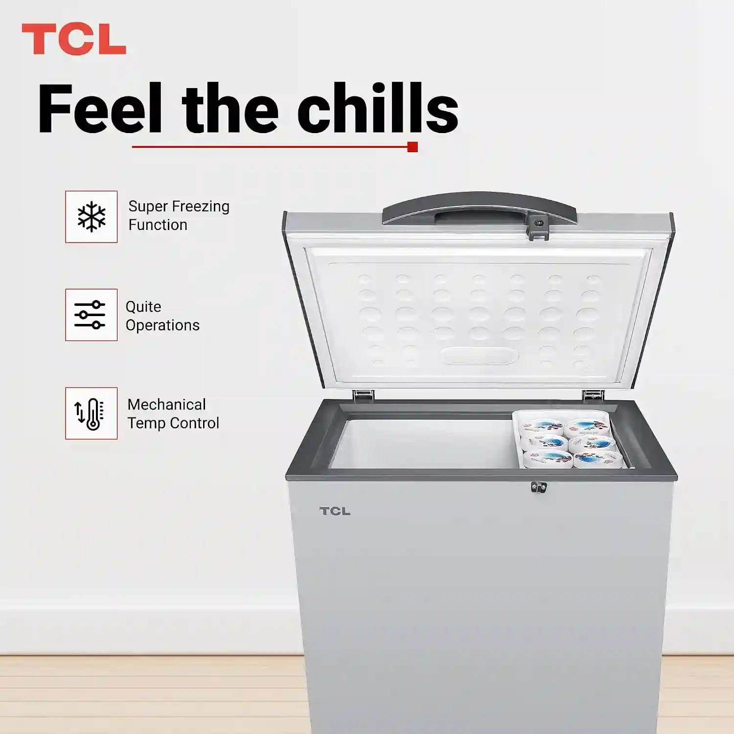 TCL Chest Freezer 251L Silver