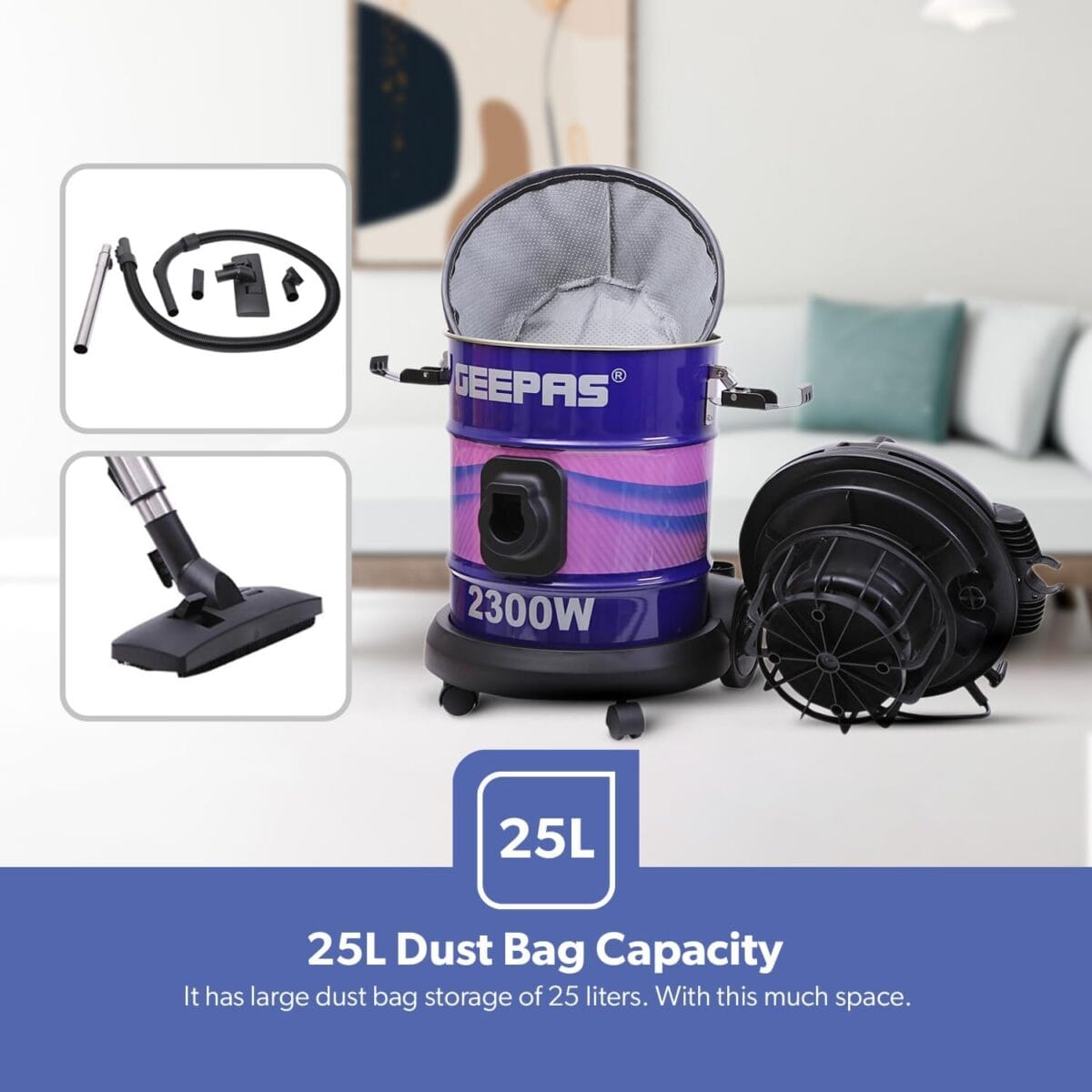 Drum Vacuum Cleaner/Dry/Blow/25L1X1