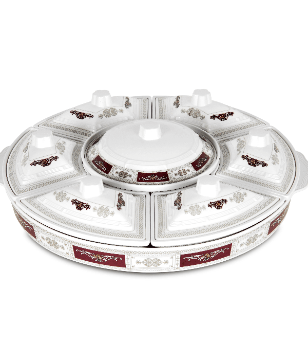 M/W 14Pc Rotating Serving Tray-Floral1X2
