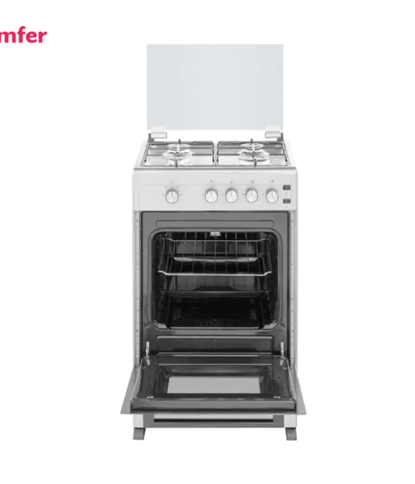 SIMFER-50x55, 4 Gas Euro Pool Burners, Gas Oven, Gas Grill, 2 Knobs Oven Control, 1 Tray, 1 Grid
