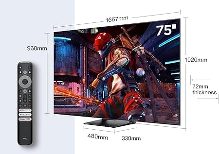 TCL 75"QLED  GANING GOOGLE TV/HDMI2.1/UHD RESOLUTION (3840x2160p) HDR PRO/