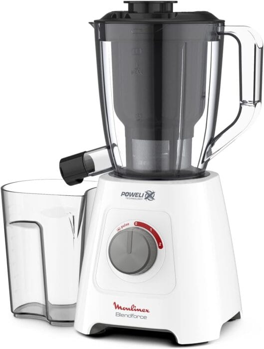 MOULINEX BLENDFORCE 2 IN 1,  600 WATS (up to 30% faster) 2L JAR + 1L JUICE EXTRACTOR JAR ICE CRUSHER.