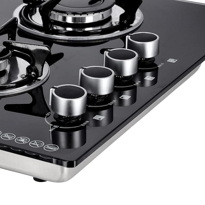2In1 Gas Hob 8mm Hard Temprd Glss 1x1