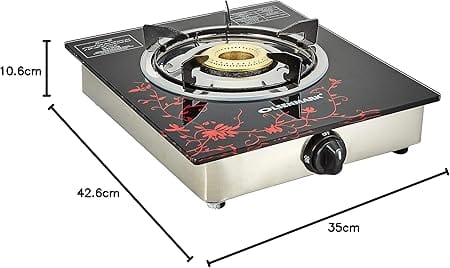 Temperd Glass Single Burner/Brass Ind1X1