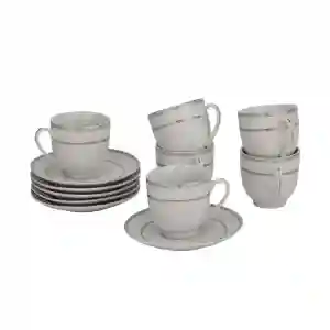 12Pc Tea Cup and Saucer Set1X10