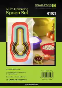 Royalford 6Pcs Measuring Spoon Set Silver