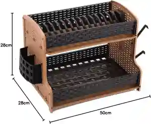 RoyalFord Galaxy 2 Layer Rattan Dish Rack