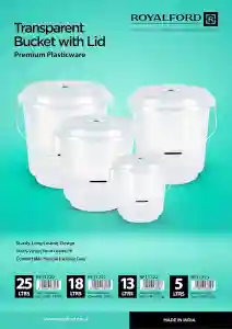 Royalford 13L Transparent Plastic Bucket