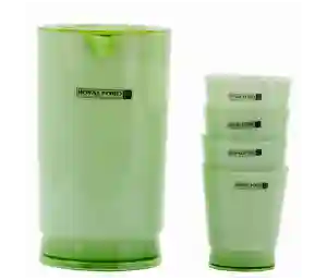 Royalford Water Jug with 4 Glasses - Green