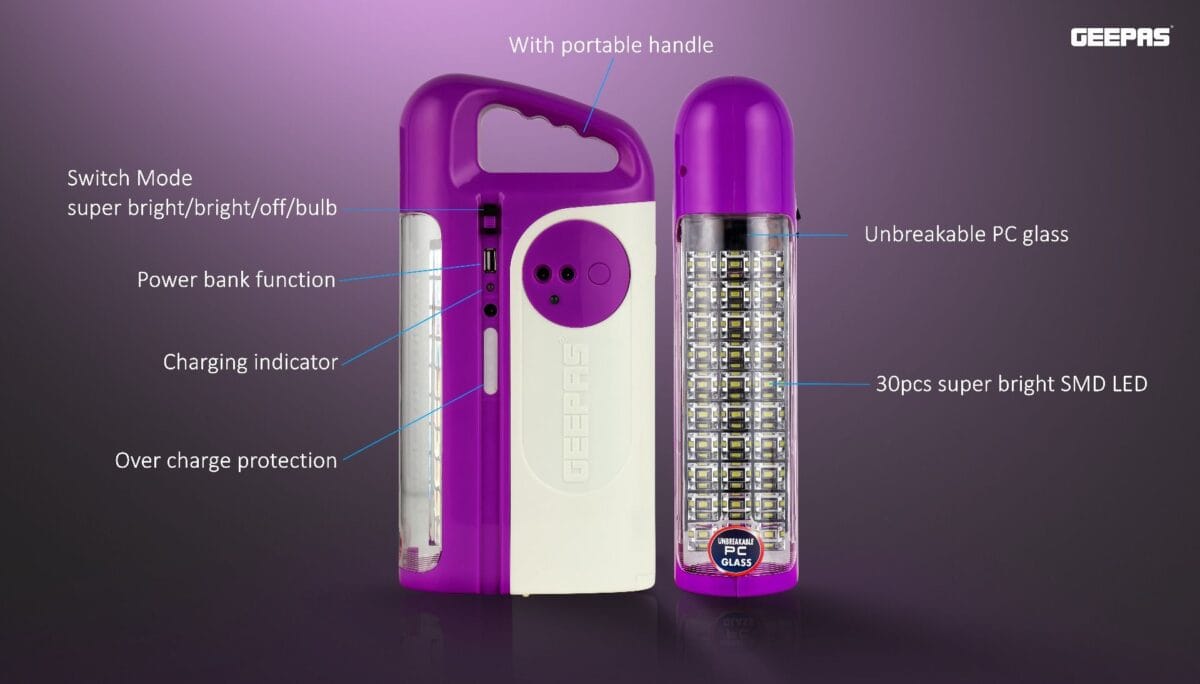 Re.Emrgncy Lntrn/30Pcs SMD/Usb/Solar1x10