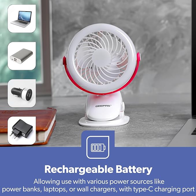 Rech Clip Fan With Light/1x12