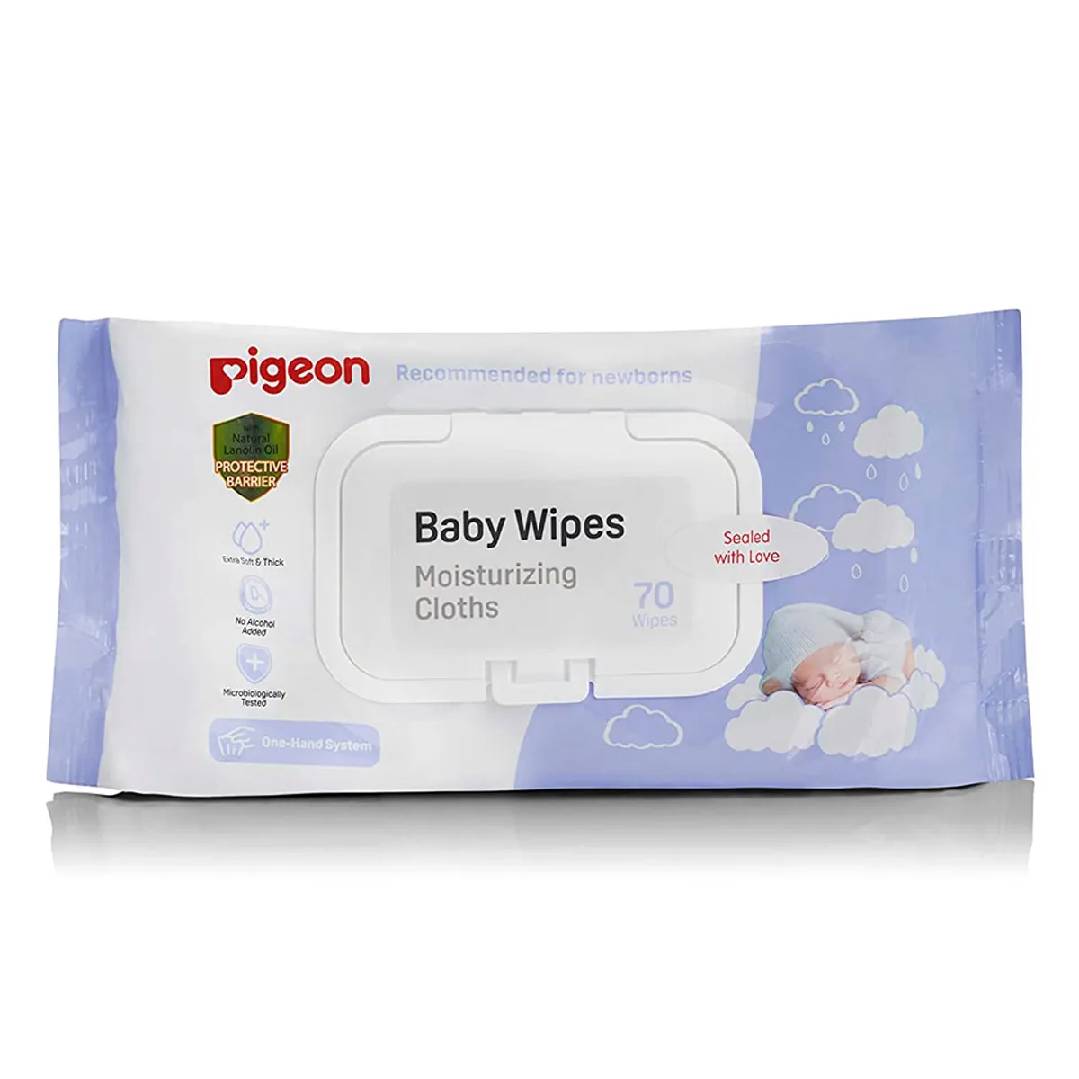PIGEON MOISTURIZING WIPES with Lanolin 70's