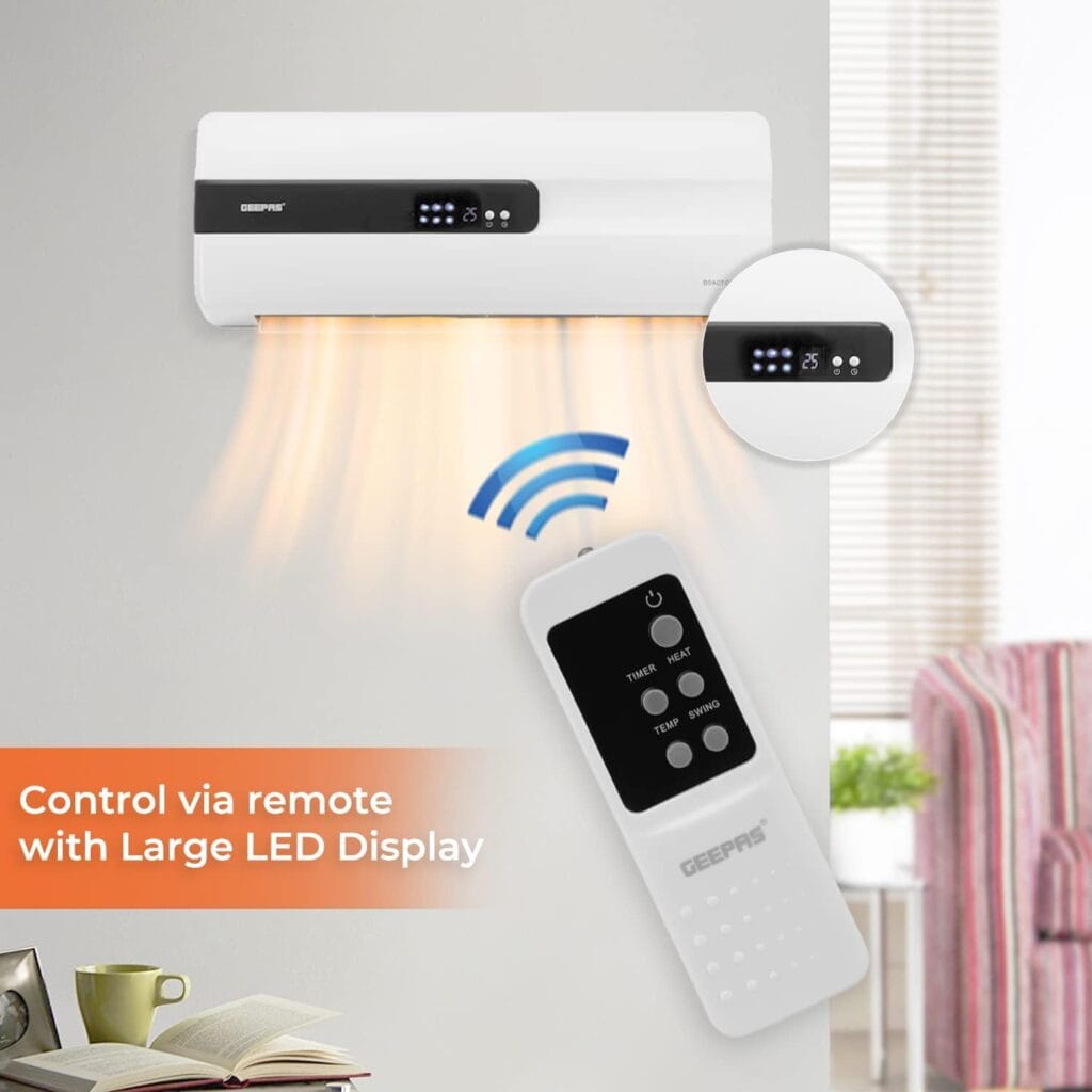 PTC Ceramc WalHeatr/Rmt/2Heat/1X4