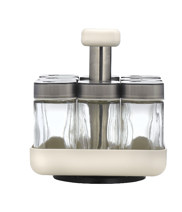 8pc Spice Jar Set with Revol.Stand1X6