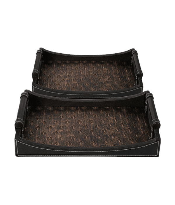 2Pcs Arabic Leather Tray 1X6
