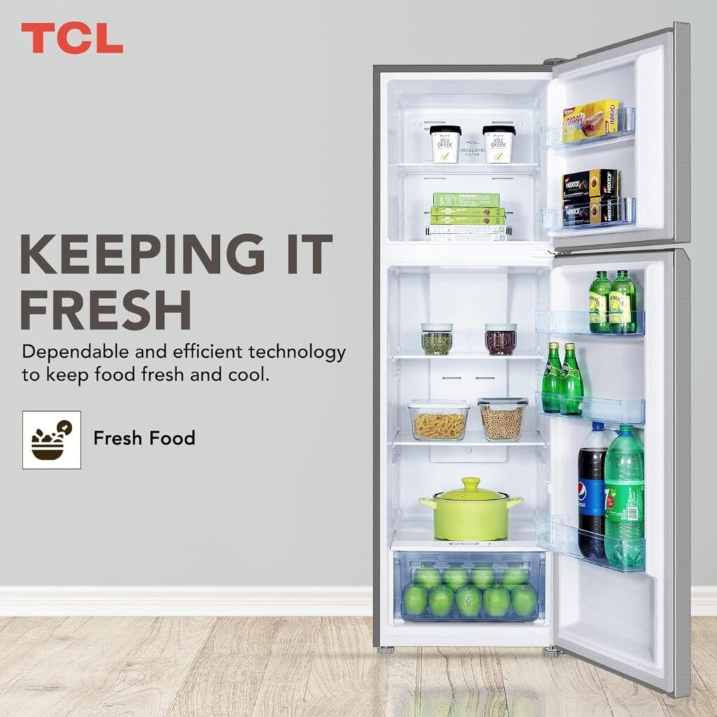 TCL-324 Ltr top-mount Double Door Ref, Inox Color