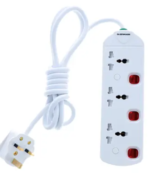 3Way Ext socket/2M/13Amp/Childprot 1X24