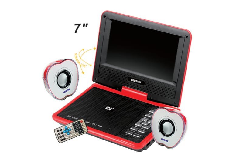 7"Portable DVD With mini usb speaker 1x5