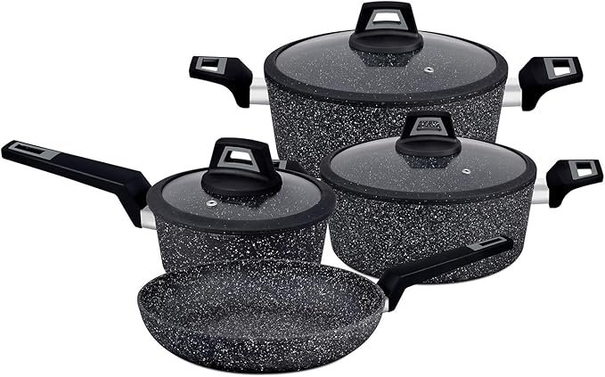 7Pc Black Chef Art Alum.Cookware Set 1X2