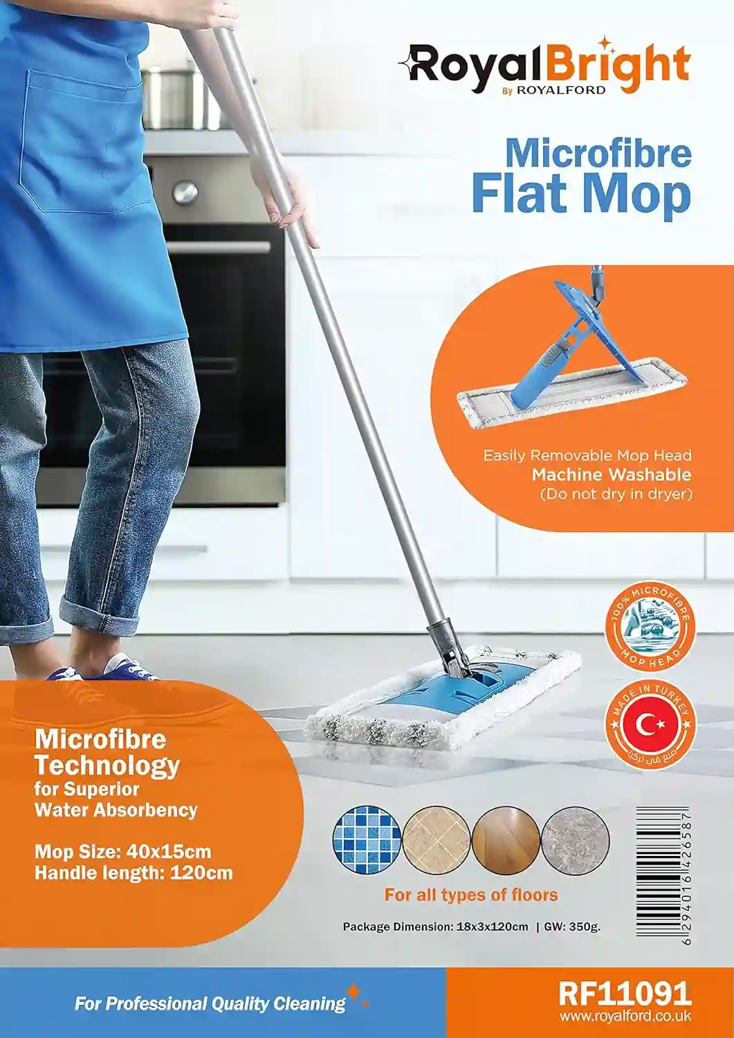 Royalford Microfiber Flat Mop