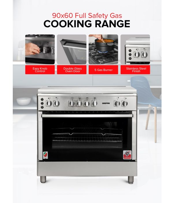 90x60FulSafty GasCookngRnge/CastIron/fan